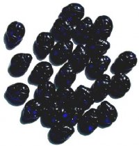 25 14mm Transparent Cobalt Ladybug Beads